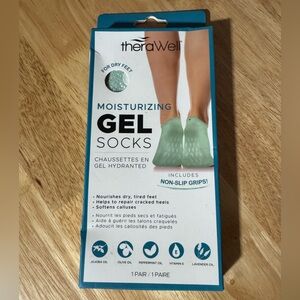 TheraWell Moisturizing Gel Non Slip Socks Hydrating Jojoba Peppermint Lavender